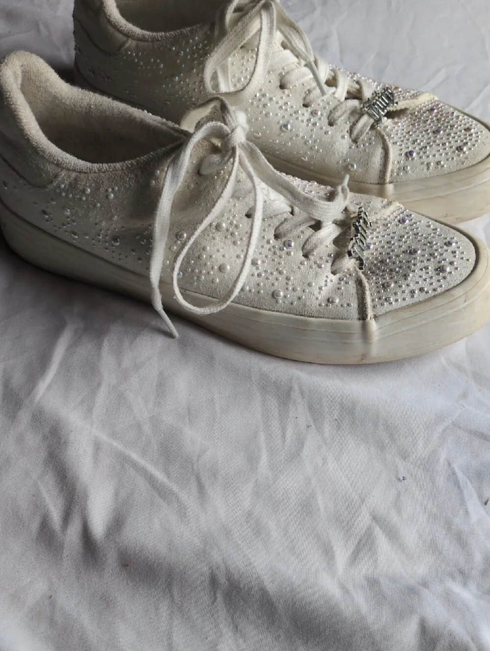 Juicy Couture White Crystal-Accented Women's Sneakers